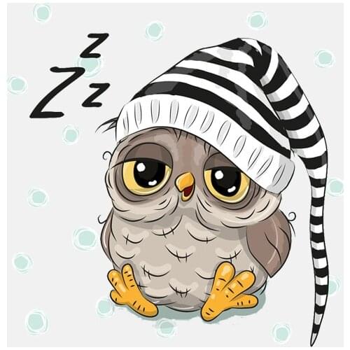 LLY-1222 Cartoon Owl with Hood Sleeping Car Sticker PVC Cars Accessories Cute Graphic Decoration High Quality Waterproof Decal