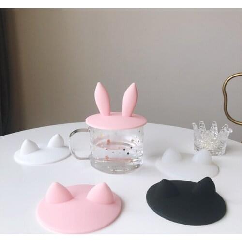 Cute silicone cup cover cartoon cover mug glass lid water cups lid ceramic dust cup lid covers