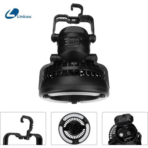 Multi-functional Fan Camping Light 18 LEDs Tent Light Outdoor Camping Creative Hook Lantern 360 degree adjustable lighting angle