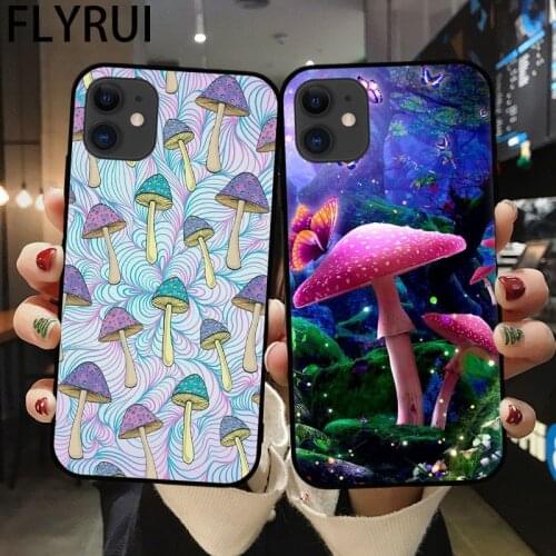 Weird Trippy Mushroom Psychedelic Art Phone Case for iPhone 11 12Min Pro Max 8 7 6Plus X Xr Abstract Silicone Back Cover Cases