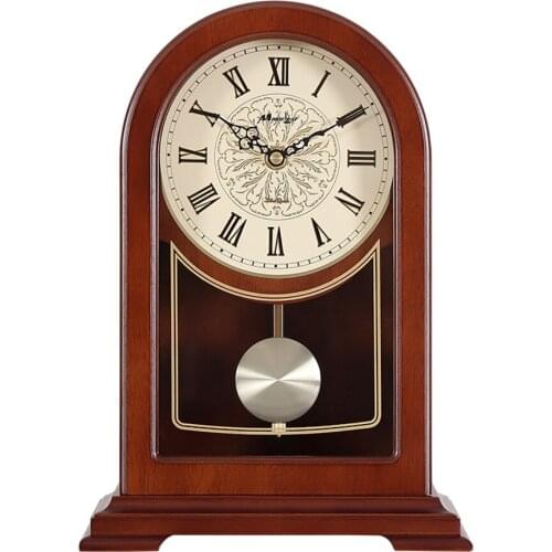 NEW RETRO TABLE CLOCK WOOD LIVING ROOM CREATIVE VINTAGE WOODEN DESK CLOCK EUROPEAN TABLE WATCH MUTE BEDROOM PENDULUM CLOCK GIFT