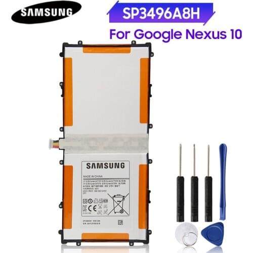 Original Tablet Battery SP3496A8H(1S2P) For Samsung Google Nexus 10 GT-P8110 SP3496A8H HA32ARB 9000mah Authentic Battery