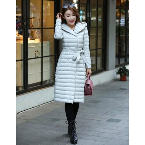 Womens 2020 Ultralight Down Jacket Warm Winter White Duck Down Coat Female Slim Jackets Women Long Parkas Inverno WXF292 s