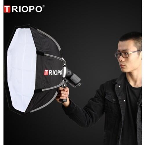 TRIOPO 65cm Portable Flash Outdoor Octagon Umbrella Softbox for Godox V860II AD200 Yongnuo YN560 IV TR-988 Speedlite Soft Box