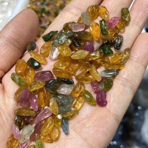 Natural Rock Gravel Chips Specimen Quartz Color tourmaline Irregular Stone For Miniature Fish Tank Flower Pot Decor