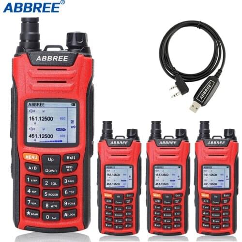 4Pcs ABBREE AR-F6 Walkie Talkie Multi-Band Multi-functional VHF UHF DTMF 999CH VOX DTMF SOS Scanning Stopwatch Ham CB Radio