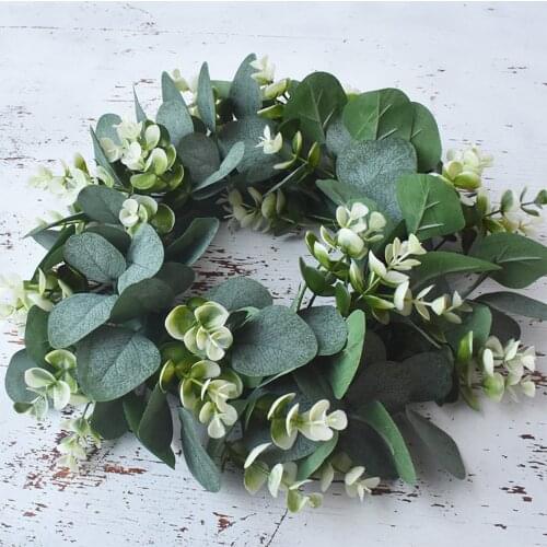 Christmas Olive Leaf Eucalyptus Wreath Leaves Garland Artificial Ornaments Decoration for Xmas Holiday Party