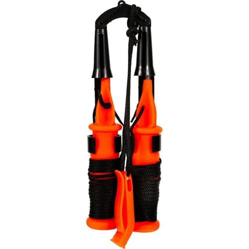 1Pc Ice Fishing Safety Pick Stainless Steel Outdoor Life Saving Dual Handheld Spikes Life Preserver With Lanyard Fish Tackle