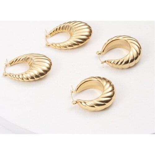 SRCOI Vintage Geometric Thread Hoop Earrings Temperament Metal Spiral Texture Hollow Earring Women Fashion Party Jewelry 2021