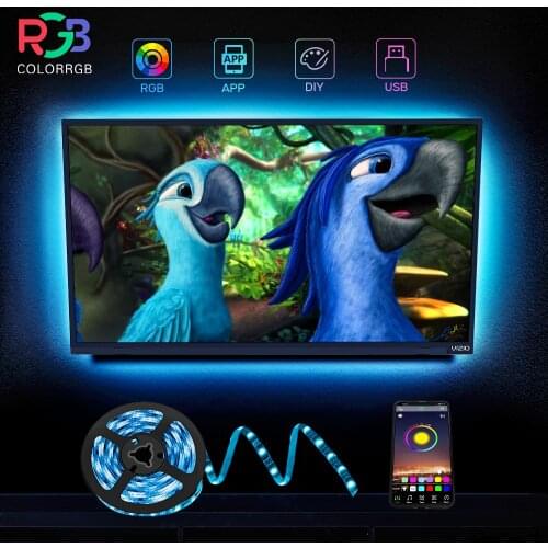 ColorRGB, LED Strip Lights, for TV PC Laptop USB Power LED Strip light RGB5050 Led Backlight with APP Control