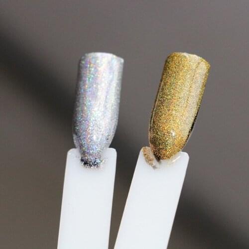 0.2mm-10g/bag Ultrafine Silver&Gold HOLO Nail Powder Glitter Laser Holographic Nail Art Decorations Manicure Powder Dust #F0.2LS