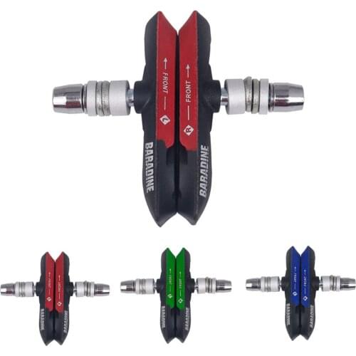 1 Pair Mountain Bike Brake Pads MTB Bicycle Braking V-Brake Holder Shoes with Rubber Blocks