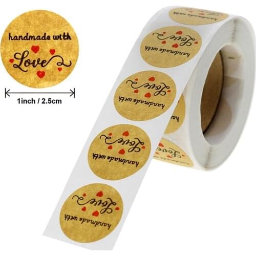 1 roll Taste Business Order Home Hand made With Love Sticker Wedding Envelope Seals bakeware Label Stickers