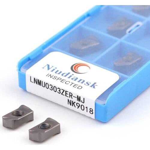 10Pcs LNMU0303 MJ NK9018 Milling Machining CNC Cutting Tool Carbide Insert Lathe Double-Sided Use High Speed Seiko Turning Blade