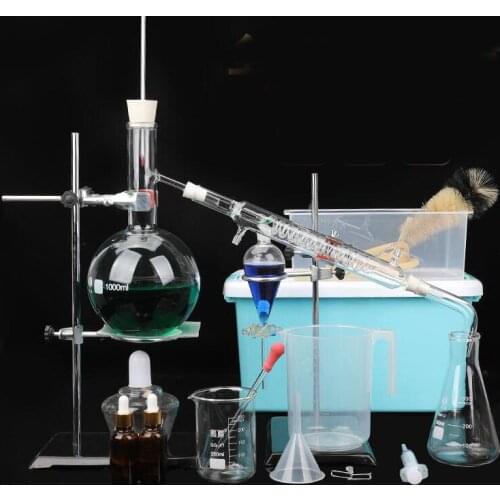 1000ml distillation set test tube condenser tube holder glassware alcohol lamp heating laboratory equipment