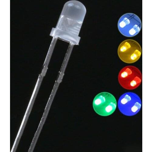 1000pcs 3mm Red Green Blue Wihte Yellow Pink Round LED Light LED fog mist diffused