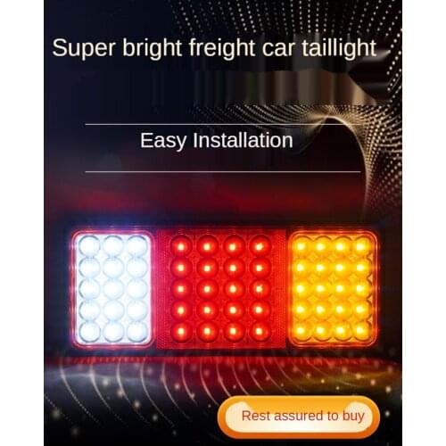 12/24V Universal Flowing Water light led reversing brake light trailer large truck rear tail light assembly Turning Signal Lamp