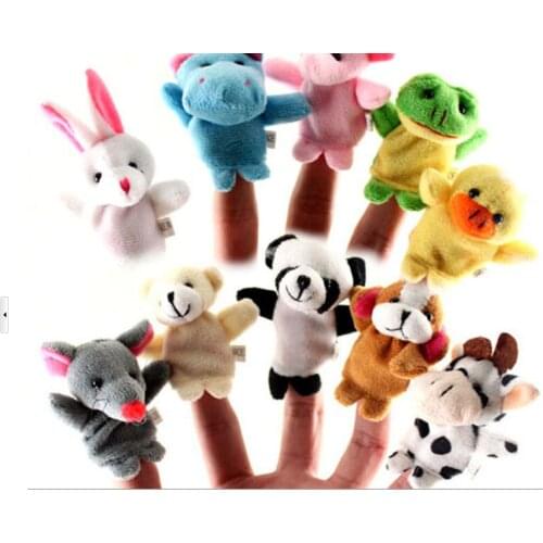 200PCS animal finger means even hand puppet baby storytelling good helper Plush Toys finger puppets brinquedos