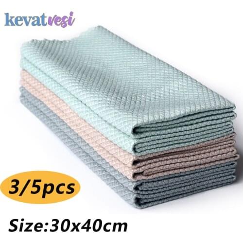 30*40cm/11.8*15.7inch Microfiber Cleaning Towel Absorbent Mirror Window Glass Cleaning Cloth Kitchen Anti-Grease Wiping Rags