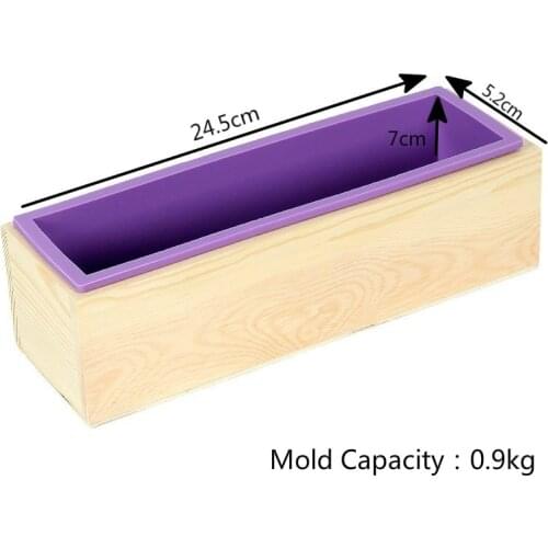 900g Silicone Soap Mold Rectangular Wooden Box Handmade Toast Loaf Mould Form Soap Making Tool DIY Cake Decorating