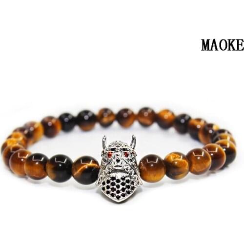 Promotions New Zircon Bracelet Zircon Devil Helmet Natural Stone Beads Beaded Bracelet Fashion Jewelry for Womens Fashion Gifts