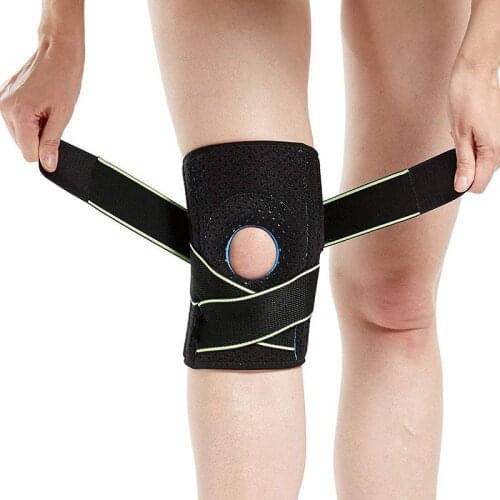 AOLIKES Knee Support Coolfit Quick dry Silica gel 4 Spring Stabilizer Sports KneePad Brace Patella Knee Pads Hole Knee Protector