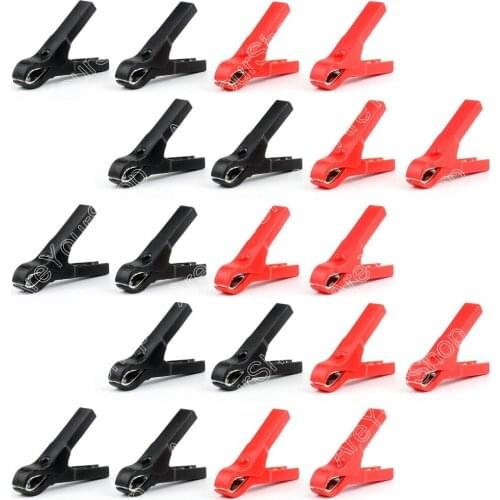 Areyourshop Sale 20 Pcs High Quality 30A Car Battery Clip Alligator Clips Pliers Cables Test