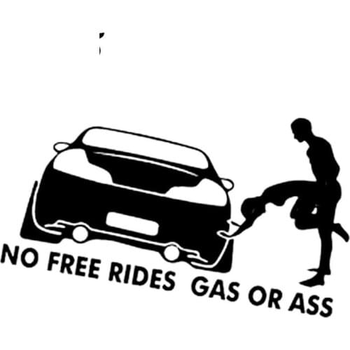 Car Stickers Decor Motorcycle Decals No Free Rides Gas or Ass Funny Decorative Accessories Creative Waterproof PVC,20*11cm