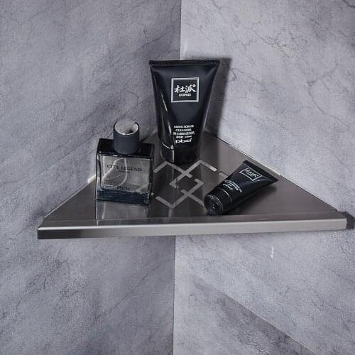 Free Shipping Black Chrome Gold Stainless Steel Bathroom Shelf Hanging Wall Corner Storage Rack Shower Shelf Kichen Corner shelf