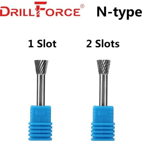 Drillforce 1PC N/NX Type Tungsten Carbide Rotary File Point Burr Die Grinder Abrasive Tools Drill Milling Metal Wood Carving Bit