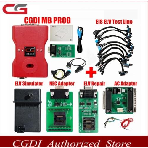 CGDI Prog MB For Benz Support All Key Lost Fastest Add Key With ELV Adapter&Simulator&AC Adapter&EIS ELV Original CGDI For Benz