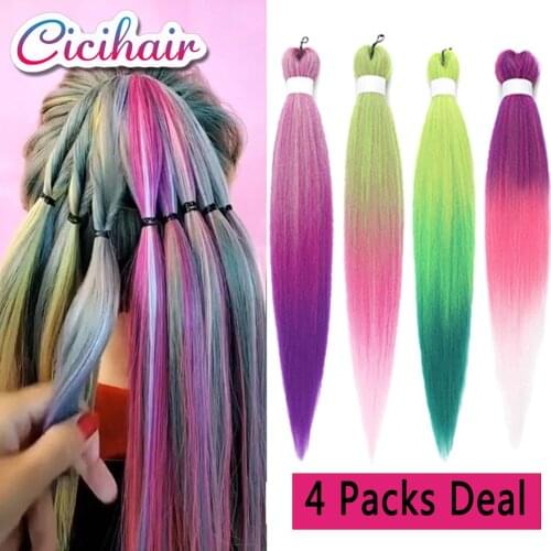 CICIHAIR Pre-stretched Synthetic Jumbo Braiding Hair Easy Xpression Braiding Hair Ombre Yaki Texture Hair Extensions Black Pink