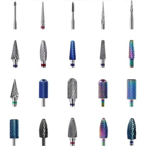 20 Styles Nail Drill Bits Professional Electric Milling Cutter For Manicure Tungsten Carbide Steel Nail Files Pedicure Cutter