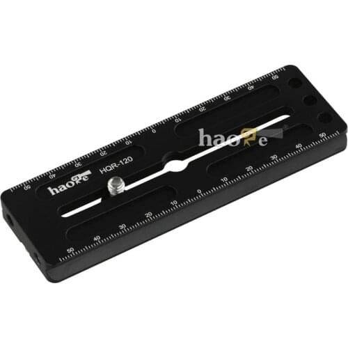 Haoge 120mm Multi-purpose Long Quick Release Extender Rail Sliding Plate for Camera Tripod Ballhead Clamp fit Benro Arca Swiss