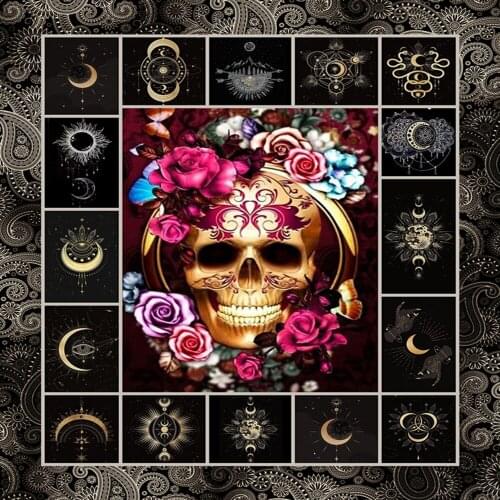 Halloween Party Area Rug Interesting Skulls 3D Printing Carpets for Living Room Bedroom Decor Carpet Soft Flannel Home Floor Mat