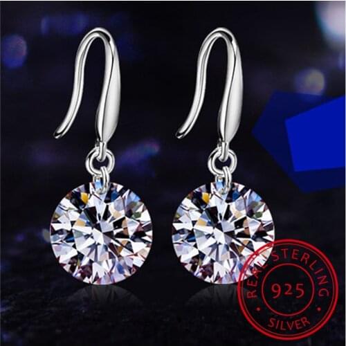 LEKANI Hot Fashion jewelry 925 silver Earrings Female Crystal New woman name earrings Twins micro set