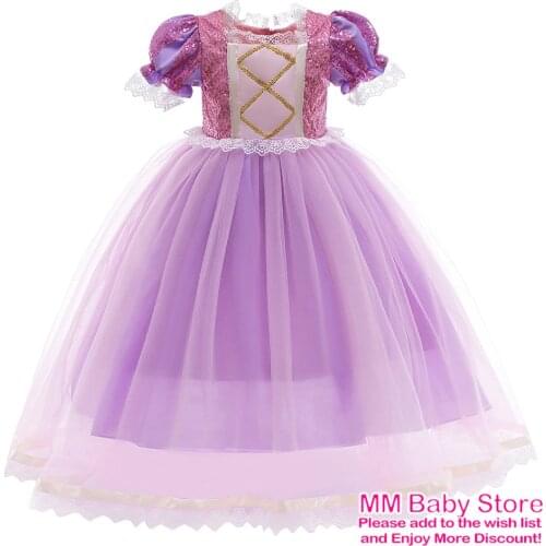 Summer Girls Clothes Dress Kids Belle Fancy Princess Costume Children Halloween Birthday Party Dresses