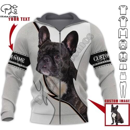 PLstar Cosmos Cute French Bulldog 3D Printed Animal Hoodies Sweatshirts Zip Hooded For Men And Women Casual Streetwear Style-F23