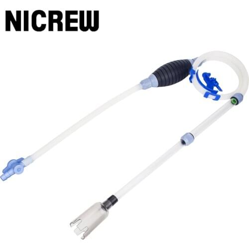 NICREW 1pcs Manual Aquarium Clean Vacuum Water Change Changer Multipurpose Gravel Tank Vacuum Siphon Pump Clean Tools