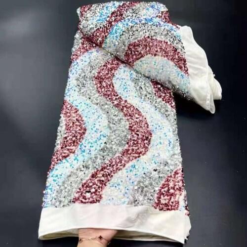 Latest Sequin Velvet green Lace Fabric Sequence African Organza Lace Fabric High Quality African Pink Fabric For Wedding