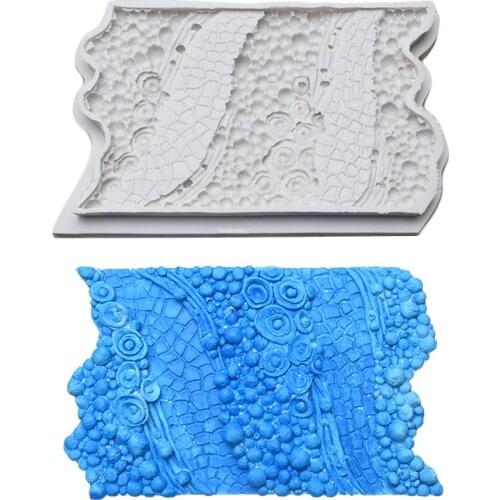 Crocodile Skin Sharp Lace Mat Fondant Cake Silicone Mold DIY Baking Tool Lace Embossing Cake Border Mold Decoration Accessories