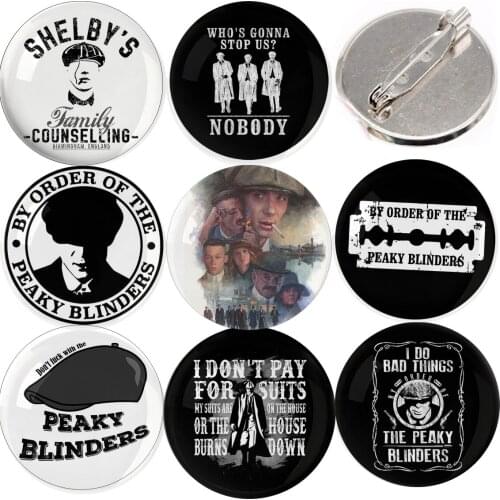 Peaky Blinders Patch Pin Badge Brooches COSPLAY Poster Figure Arthur Quote DIY Decor For Clothing Hat Tee T Shirt Button Suit