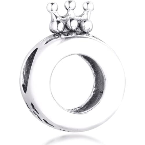 Fits Pandora Bracelet Logo & Crown O Charm Genuine 925 Sterling Silver Beads for Women Jewelry Making kralen berloques Wholesale