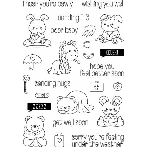 Animal Transparent Clear Silicone Stamp/Seal for DIY scrapbooking/photo album Decorative clear stamp sheets M1175