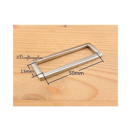 Rectangle Rings webbing Belt buckle alloy nickel polished 50mm 2 inch 10pcs U116