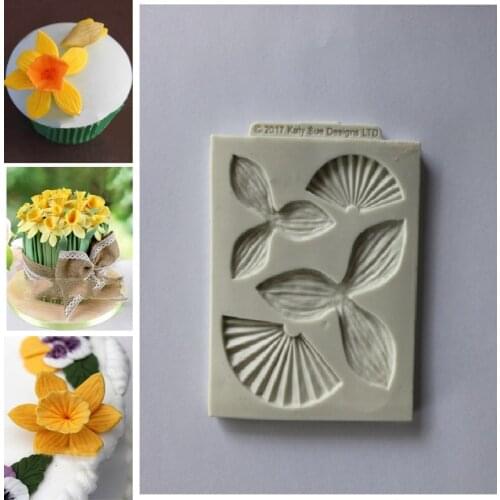 Silicone Flower Petal Daffodils Fondant DIY Mould Cake Decor Sugarcraft Icing Mold
