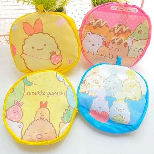 2pcs/set Cartoon Sumikko Foldable Recycle Shopping Bag Women Travel Shoulder Grocery Bags Eco Reusable Fruit Storage Tote