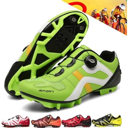 Ultralight Self-Locking Cycling Shoes MTB Professional Cleat Shoes SPD Pedal Racing Road Bike Flat Shoes Bicycle Sneakers Unisex