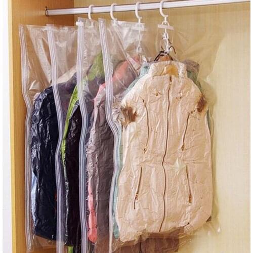 Organizador Vacuum Compression Storage Bag With Hook For Down Jacket Reusable Quilt Organizer Save Space Waterproof Can Be Hung