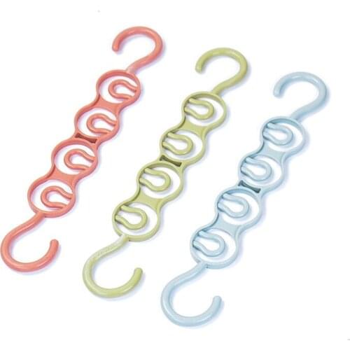 2PCS Plastic Clothing Hanger Hook - 4 Hole Clothes Hanging Rack Wardrobe Storage Racks Holder Organizer Coat Tie Shirts Cap Hat